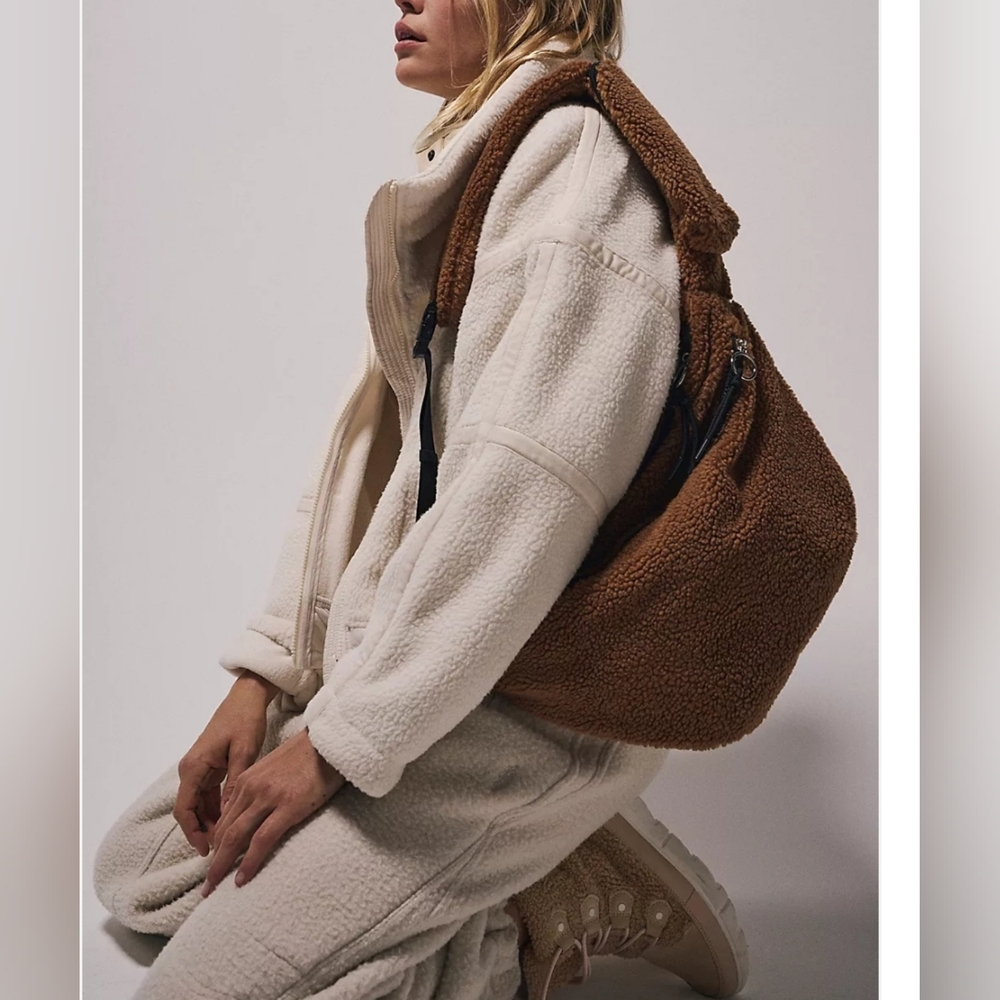 Free People Movement Overacheiver Faux Sherpa Sling. Green.